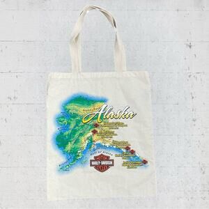 Harley-Davidson Alaska Canvas Tote Bag Bikercore Motorcycle